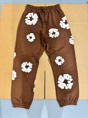 Brown Floral Print Jogger Sweatpants for Men